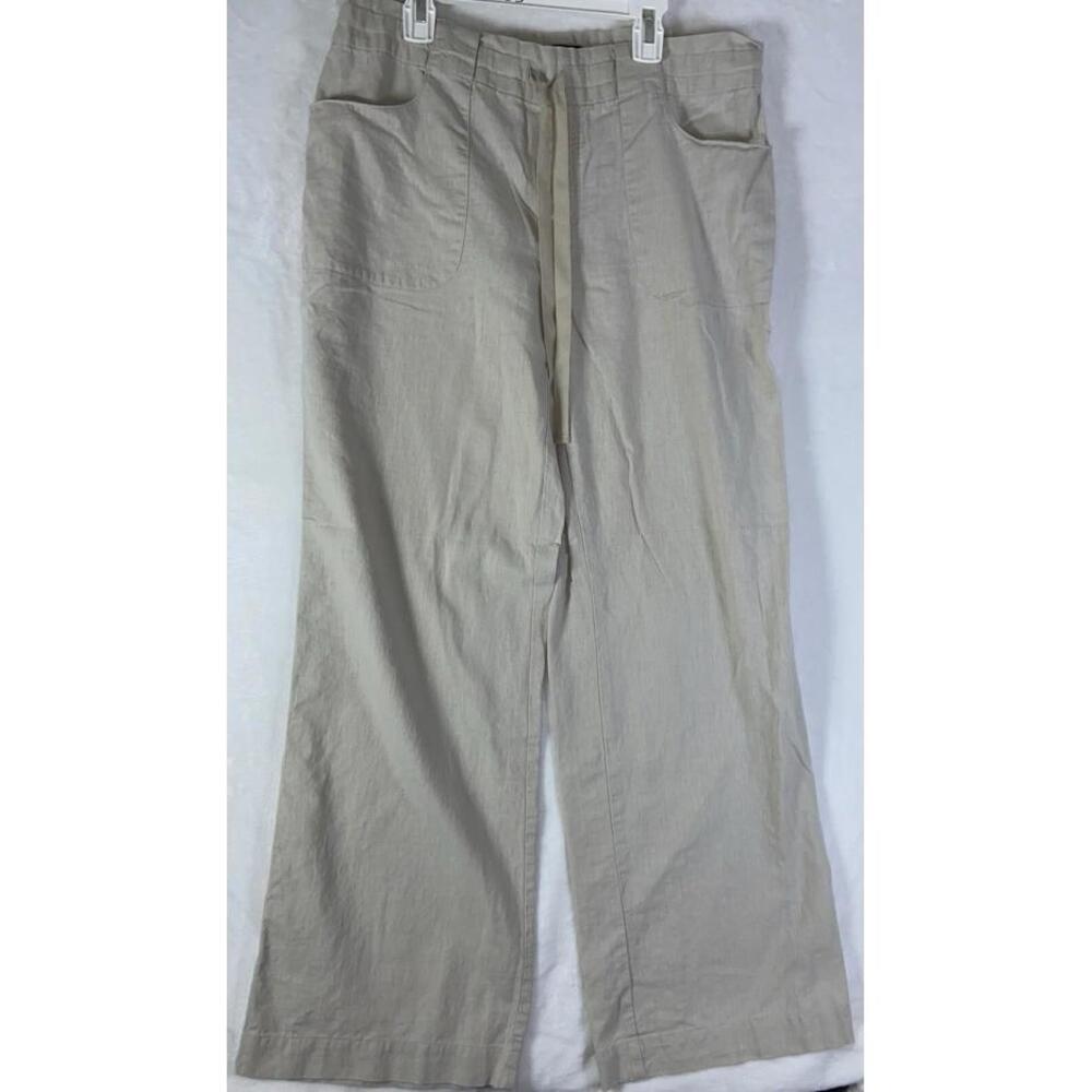 Daisy Fuentes Women Tan Casual Pants Medium Linen